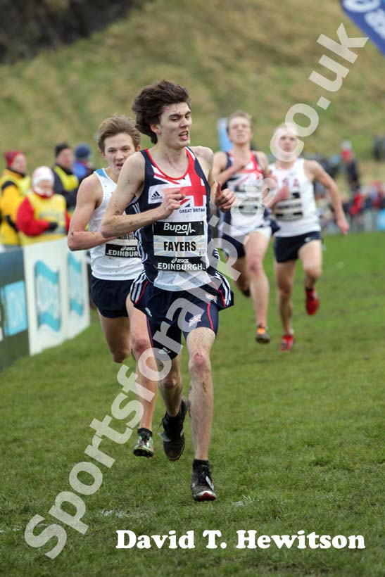 Matthew Fayers during the junioer mens BUPA Great Edinburgh Cross country.